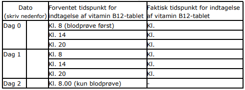 Skema til overblik over undersøgelsen