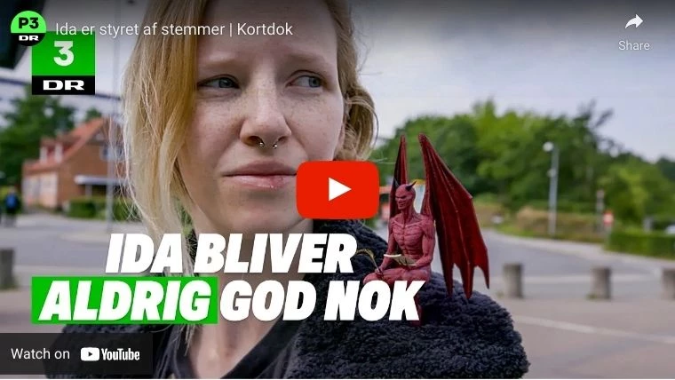 YouTube-video om Ida, der er plaget af stemmer.